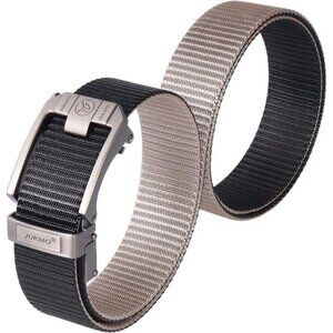 Reversible Ratchet Belt,Nylon Web Tactical Work Belt with Automatic Slide Buckle